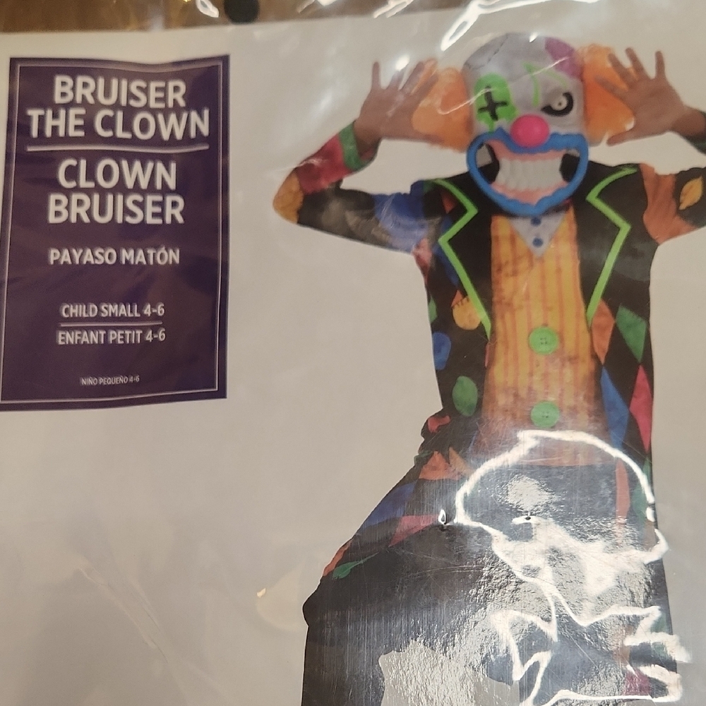 Bruiser The Clown Youth Size  Small 4 5 Costume Circus Carnival Evil Halloween
